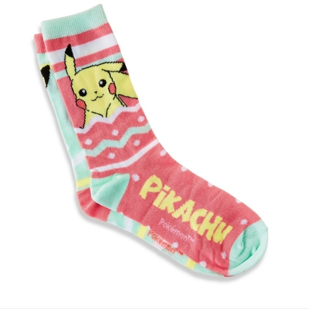 New men's Pokemon Novelty Crew Socks 2 pack in decorative egg bundle of 2